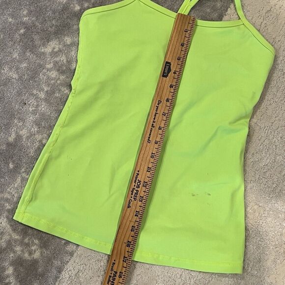 Lululemon Womens 6 Power Y Ray Neon Lime Green Color Luon Racerback - Picture 5 of 8